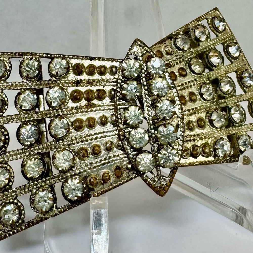 Crystal-Embellished Gold Tone Women's Belt — Gold